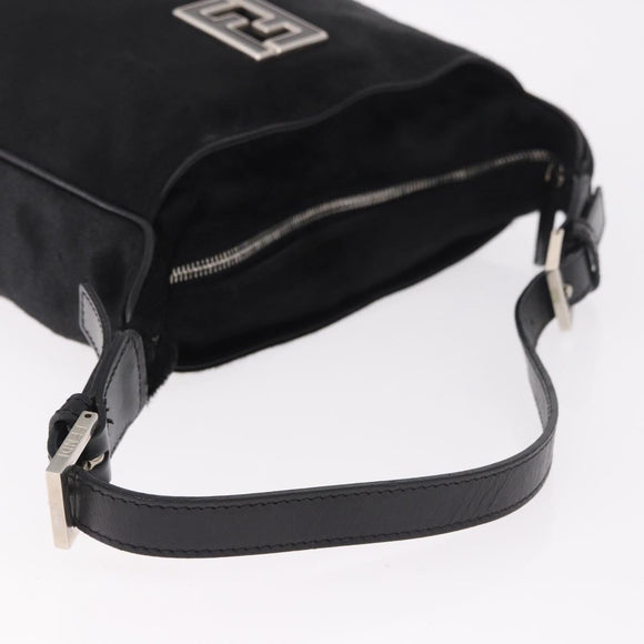 FENDI Shoulder Bag Harako leather Black Silver Auth 187543V