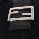 FENDI Mamma Baguette GM Shoulder Bag Cotton jersey Black Silver Auth 187545-18