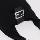 FENDI Mamma Baguette GM Shoulder Bag Cotton jersey Black Silver Auth 187545-6
