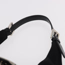 FENDI Mamma Baguette GM Shoulder Bag Cotton jersey Black Silver Auth 187545-8