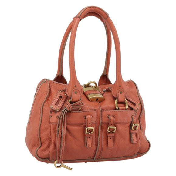 Chloe Paddington Hand Bag Leather Pink Gold Silver Auth 187547V