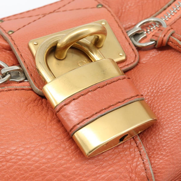 Chloe Paddington Hand Bag Leather Pink Gold Silver Auth 187547V