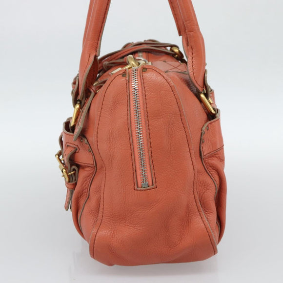 Chloe Paddington Hand Bag Leather Pink Gold Silver Auth 187547V