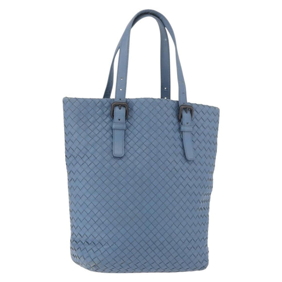 BOTTEGA VENETA INTRECCIATO Hand Bag Leather Light Blue Auth 187549V