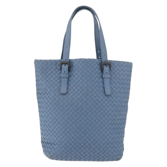 BOTTEGA VENETA INTRECCIATO Hand Bag Leather Light Blue Auth 187549V