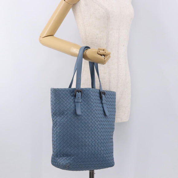 BOTTEGA VENETA INTRECCIATO Hand Bag Leather Light Blue Auth 187549V