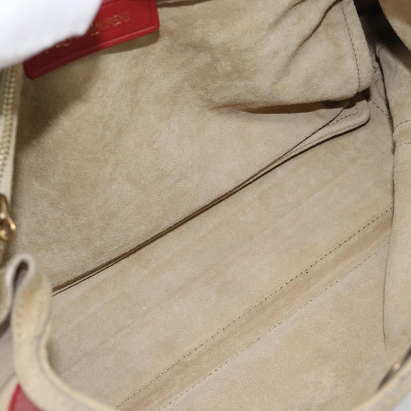 Salvatore Ferragamo Shoulder Bag Leather Beige Gold Auth 187550A