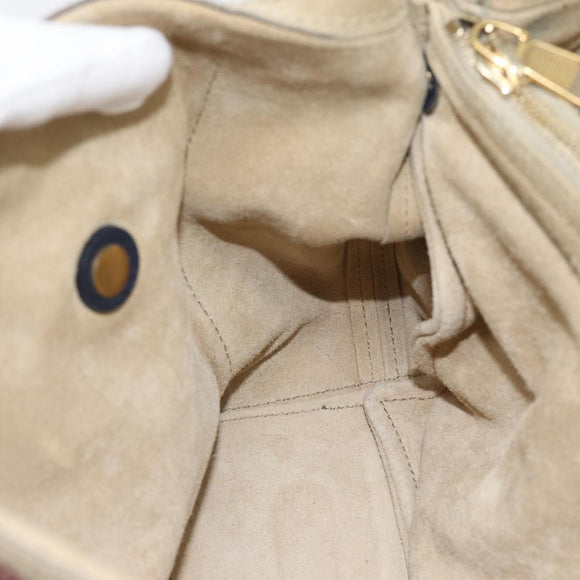 Salvatore Ferragamo Shoulder Bag Leather Beige Gold Auth 187550A