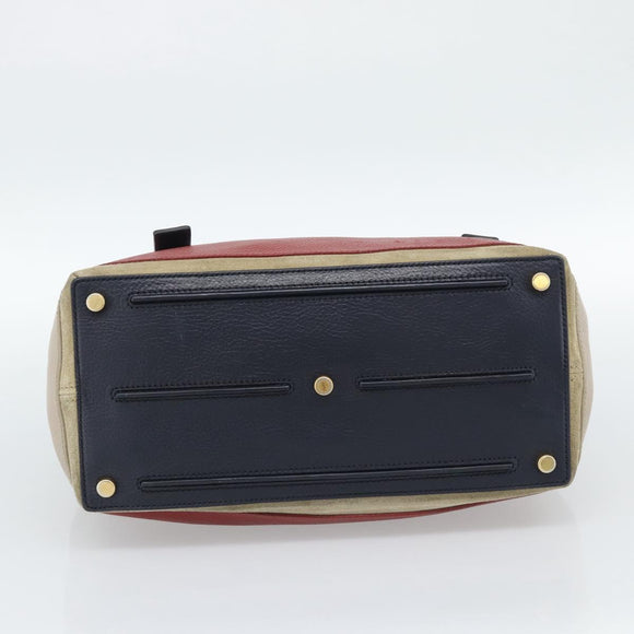Salvatore Ferragamo Shoulder Bag Leather Beige Gold Auth 187550A