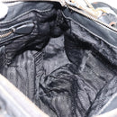 PRADA Hand Bag Leather 2way Black Gold Auth 187551-26