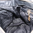 PRADA Hand Bag Leather 2way Black Gold Auth 187551-27