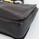 Miu Miu Madras Hand Bag Leather 2way Black Gold Auth 187556A-9