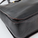 Miu Miu Madras Hand Bag Leather 2way Black Gold Auth 187556A-16