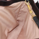 Miu Miu Madras Hand Bag Leather 2way Black Gold Auth 187556A-21
