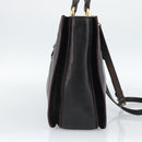 Miu Miu Madras Hand Bag Leather 2way Black Gold Auth 187556A-3