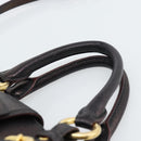 Miu Miu Madras Hand Bag Leather 2way Black Gold Auth 187556A-14