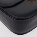 GUCCI Hand Bag Leather Navy Gold Auth 187557A-9