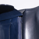 GUCCI Hand Bag Leather Navy Gold Auth 187557A-22