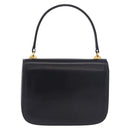 GUCCI Hand Bag Leather Navy Gold Auth 187557A-2