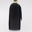 GUCCI Hand Bag Leather Navy Gold Auth 187557A-4