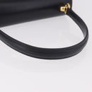 GUCCI Hand Bag Leather Navy Gold Auth 187557A-7