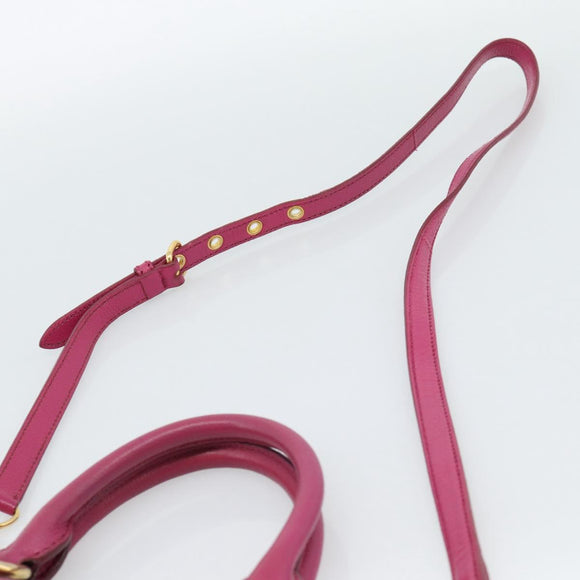Miu Miu Madras Hand Bag Leather 2way Pink Gold Auth 187558A