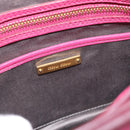 Miu Miu Madras Hand Bag Leather 2way Pink Gold Auth 187558A-19