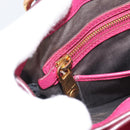 Miu Miu Madras Hand Bag Leather 2way Pink Gold Auth 187558A-21