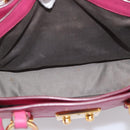 Miu Miu Madras Hand Bag Leather 2way Pink Gold Auth 187558A-11
