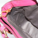 Miu Miu Madras Hand Bag Leather 2way Pink Gold Auth 187558A-24