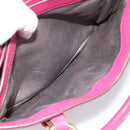 Miu Miu Madras Hand Bag Leather 2way Pink Gold Auth 187558A-25