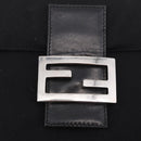 FENDI Mamma Baguette GM Shoulder Bag Cotton jersey Black Silver Auth 187560-17
