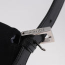 FENDI Mamma Baguette GM Shoulder Bag Cotton jersey Black Silver Auth 187560-18