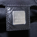 FENDI Mamma Baguette GM Shoulder Bag Cotton jersey Black Silver Auth 187560-20