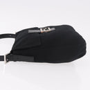 FENDI Mamma Baguette GM Shoulder Bag Cotton jersey Black Silver Auth 187560-4