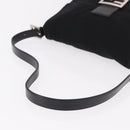 FENDI Mamma Baguette GM Shoulder Bag Cotton jersey Black Silver Auth 187560-7