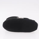 FENDI Mamma Baguette GM Shoulder Bag Cotton jersey Black Silver Auth 187560-5