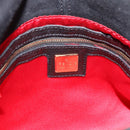 FENDI Mamma Baguette Shoulder Bag Suede Black Gold Auth 187561SAM-18