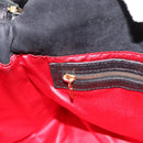 FENDI Mamma Baguette Shoulder Bag Suede Black Gold Auth 187561SAM-21