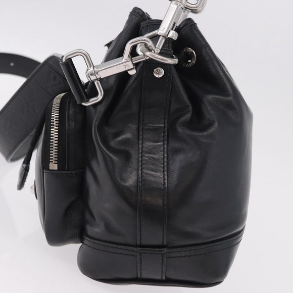 LOUIS VUITTON Noe Cargo Shoulder Bag Leather Black M13985 LV Auth 187562SAV