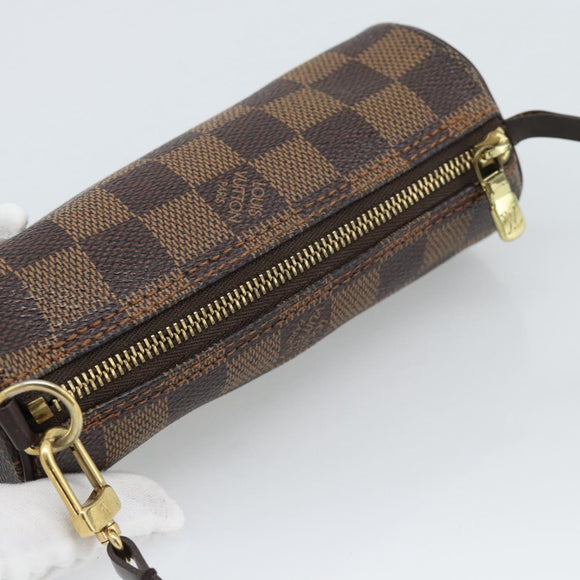 LOUIS VUITTON Damier Ebene Papillon Pouch LV Auth 187564