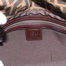 FENDI Zucca Canvas Mamma Baguette Shoulder Bag Black Brown Auth 187565SAV-18