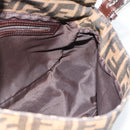FENDI Zucca Canvas Mamma Baguette Shoulder Bag Black Brown Auth 187565SAV-19