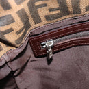 FENDI Zucca Canvas Mamma Baguette Shoulder Bag Black Brown Auth 187565SAV-21