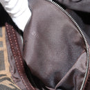 FENDI Zucca Canvas Mamma Baguette Shoulder Bag Black Brown Auth 187565SAV-11