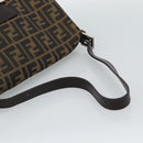 FENDI Zucca Canvas Mamma Baguette Shoulder Bag Black Brown Auth 187565SAV-7