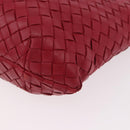 BOTTEGA VENETA INTRECCIATO Hand Bag Leather Red Gold Auth 187567A-14