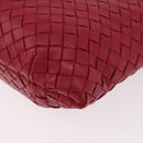 BOTTEGA VENETA INTRECCIATO Hand Bag Leather Red Gold Auth 187567A-16