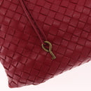 BOTTEGA VENETA INTRECCIATO Hand Bag Leather Red Gold Auth 187567A-10