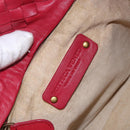 BOTTEGA VENETA INTRECCIATO Hand Bag Leather Red Gold Auth 187567A-18